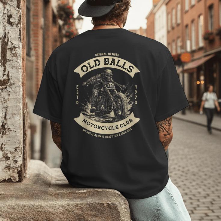 50th Birthday Vintage Motorcycle For Biker Dad Men's Back Print T-Shirt