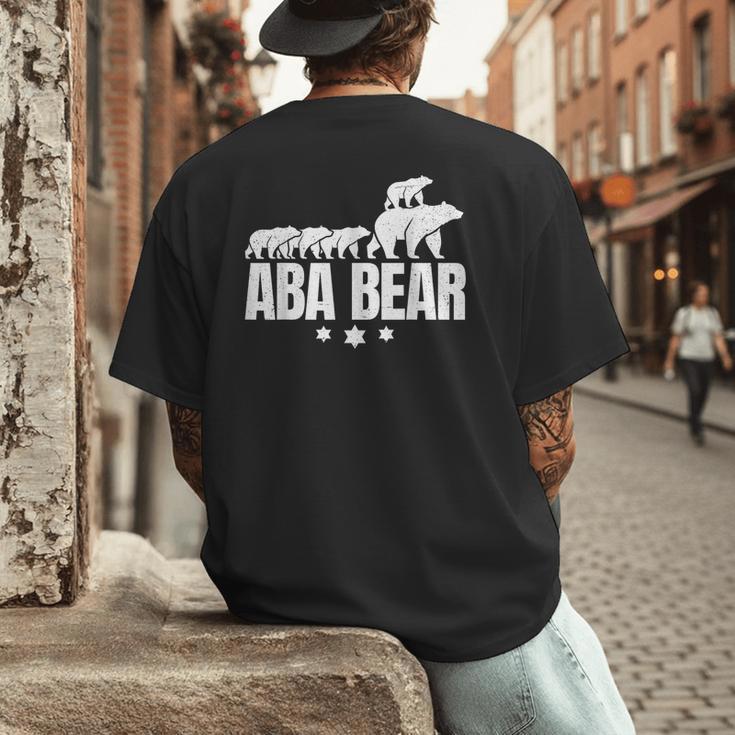 Aba Bear For Jewish Dad With Four Kids On Father's Day Men's Back Print T-Shirt