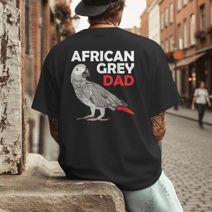 African Grey Parrot Dad Congo Bird Father Men's Back Print T-Shirt