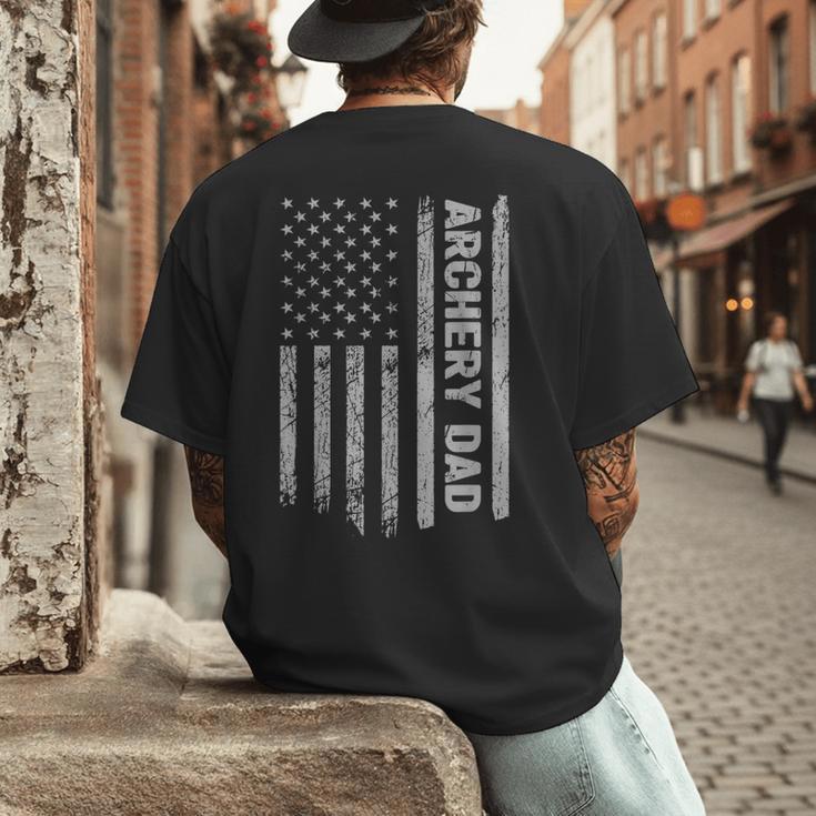 Archery Dad America US Flag Patriot Vintage Archer Men's Back Print T-Shirt