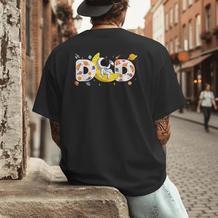 Astronaut Dad Space Birthday Planets Party Matching Family Men's Back Print T-Shirt