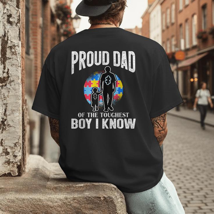Autism Awareness For Proud Dad Support Autistic Kids Men's Back Print T-Shirt