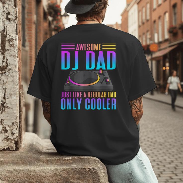 Awesome DJ Dad DJ Music Men's Back Print T-Shirt Awesome DJ Dad DJ Music Men's Back Print T-Shirt