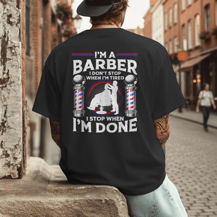Barber s For Men Dad Hairstyling Humor Quote Small Men's Back Print T-Shirt