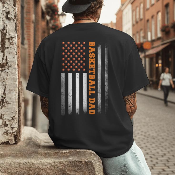 Basketball Dad USA US Flag Basketball Men Men's Back Print T-Shirt