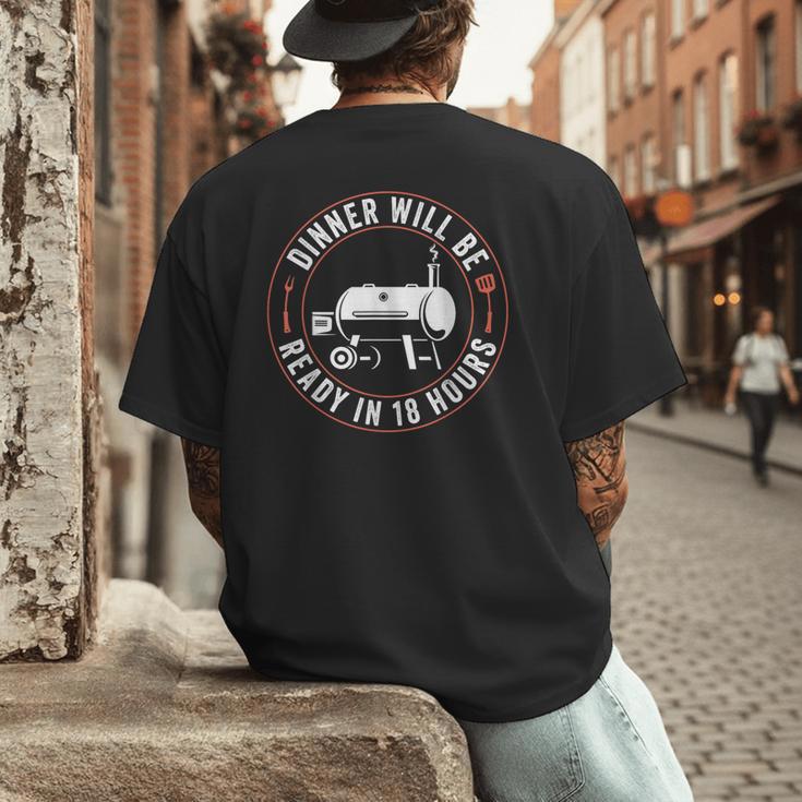 BBQ Dad Smoking Meat Smoker Barbecue Dad Apparel Men's Back Print T-Shirt