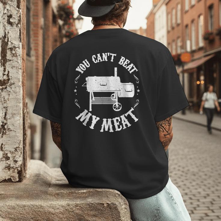 BBQ Pit Reverse Flow Smoker Accessory Dad Grill Men's Back Print T-Shirt