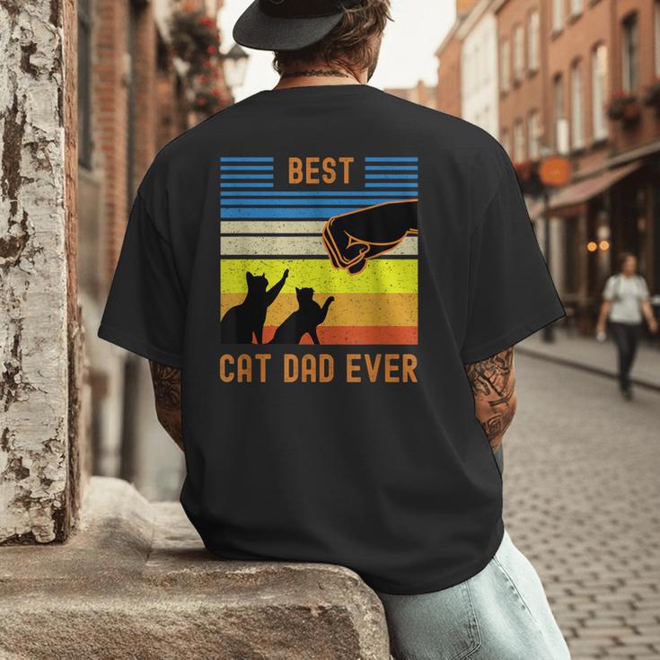 Best Cat Dad Ever Fist Bump For Fur Daddies Men Women Girls Kids Men's Back Print T-Shirt