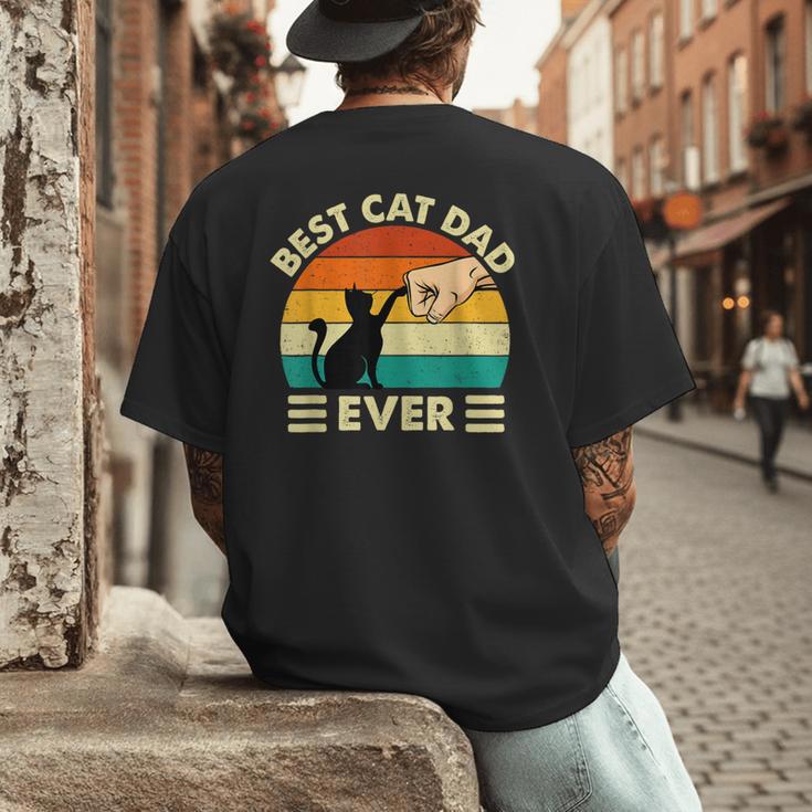 Best Cat Dad Ever Cat Lover Kitten Owner Kitty Men's Back Print T-Shirt