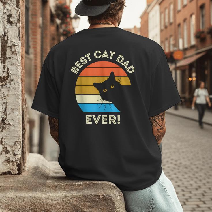 Best Cat Dad Ever Men Men's Back Print T-Shirt