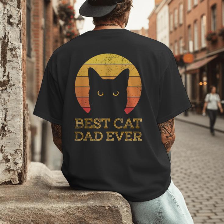 Best Cat Dad Ever Vintage Cat Daddy Fathers Day Men's Back Print T-Shirt Best Cat Dad Ever Vintage Cat Daddy Fathers Day Men's Back Print T-Shirt