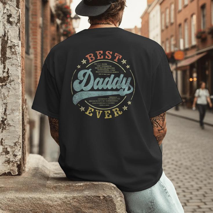 Best Daddy Ever Father's Day Daddy Vintage Emblem Men's Back Print T-Shirt