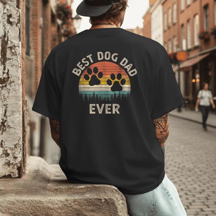 Best Dog Dad Ever Vintage Father's Day Dog Lover Men's Back Print T-Shirt