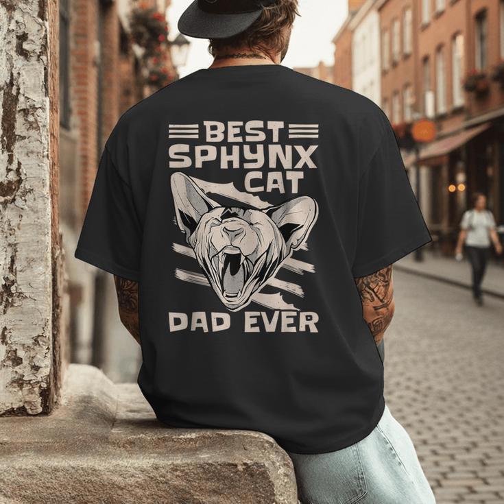 Best Sphynx Cat Dad Ever Apparel For Animal Lover Men Women Men's Back Print T-Shirt