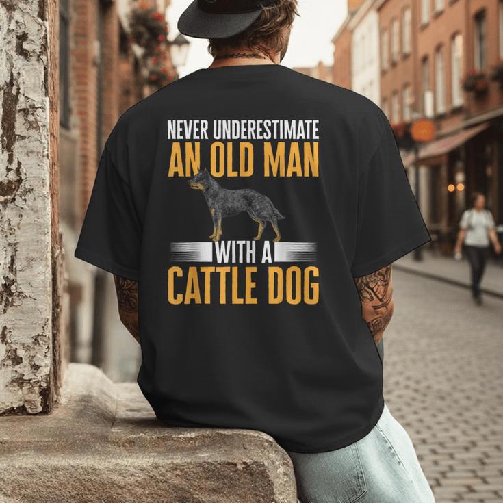 Blue Heeler Dad Australian Cattle Dog Men Men's Back Print T-Shirt Blue Heeler Dad Australian Cattle Dog Men Men's Back Print T-Shirt