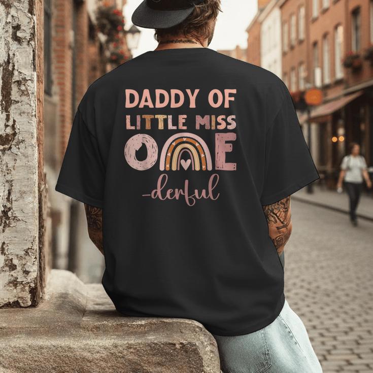 Boho Daddy Of Miss Onederful 1st Birthday Girl Cute Small Men's Back Print T-Shirt