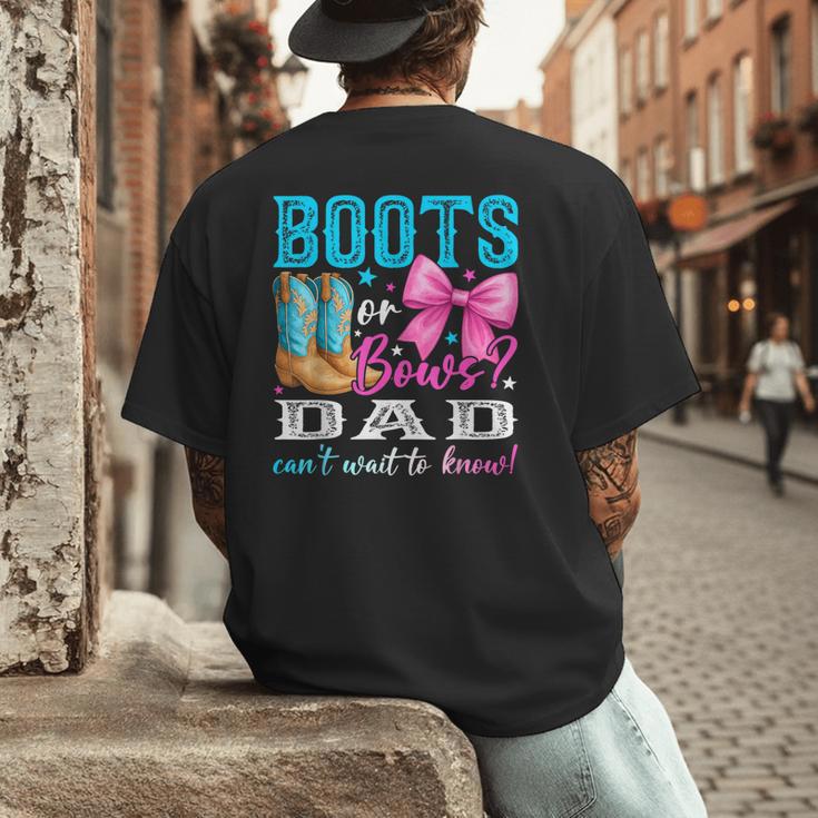 Boots Or Bows Dad Loves You Gender Reveal Party Men's Back Print T-Shirt