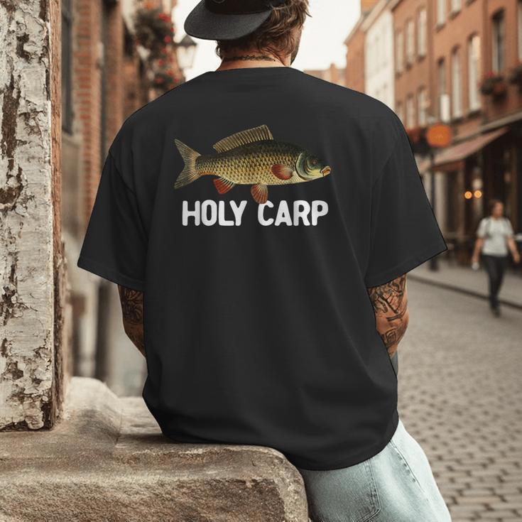 Carp Fish Pun Fishing Trip Fisherman Dad Holy Carp Men's Back Print T-Shirt