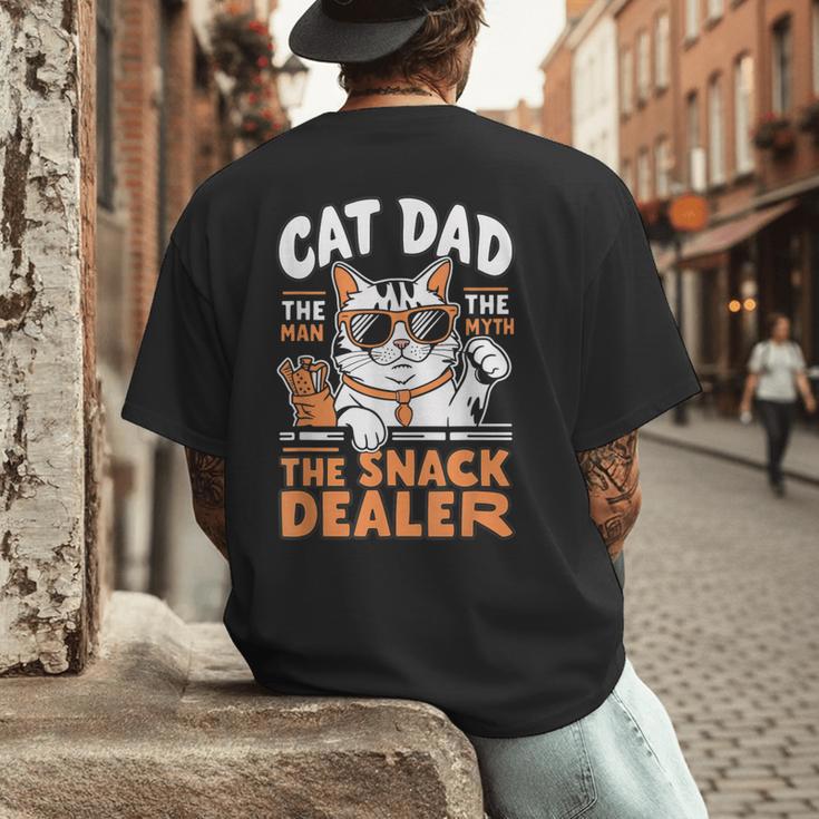 Cat Dad The Man The Myth The Snack Dealer Men's Back Print T-Shirt
