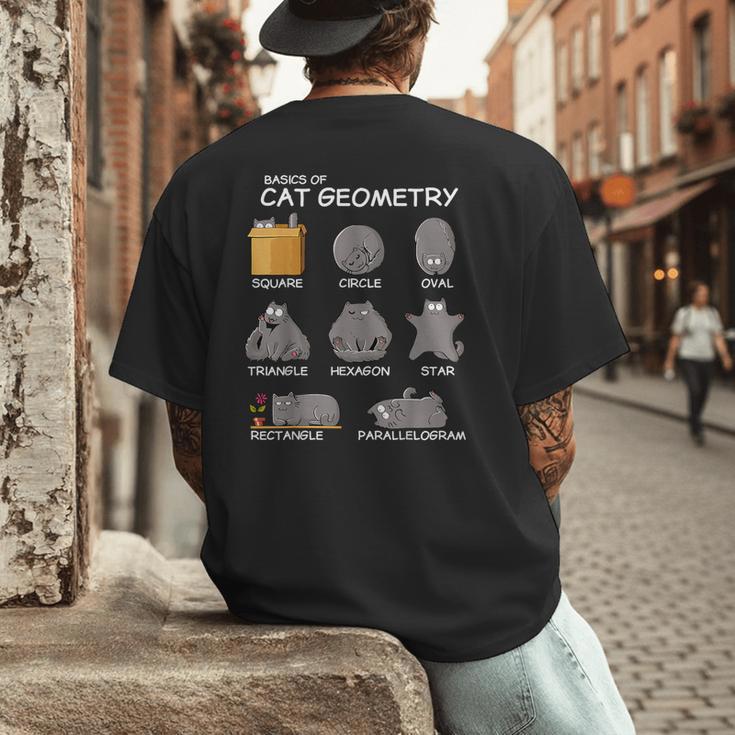 Cat Geometry Math Cat For Cat Dad Cat Mom Kids Men's Back Print T-Shirt