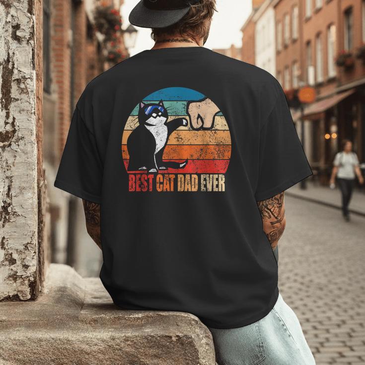 Cat Loving Daddy Fathers Day Mens None Best Cat Dad Ever Paw Fist Bump Fathers Day TeeShirt Small US Men's Back Print T-Shirt
