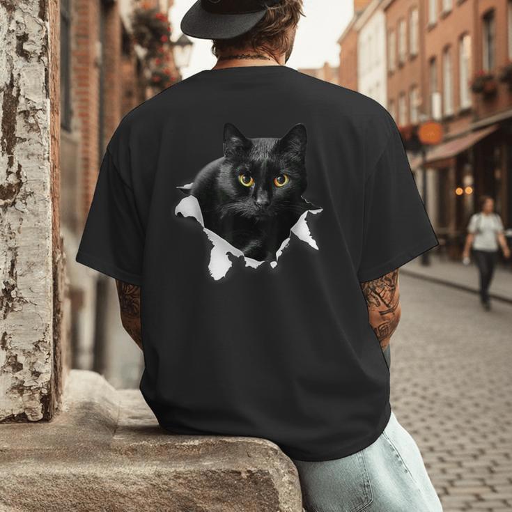 Cat Torn Cloth For Cat Lover Cat Dad Cat Mom Men's Back Print T-Shirt