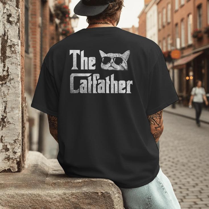 The Catfather Cool Cat Daddy Glasses Men's Back Print T-Shirt