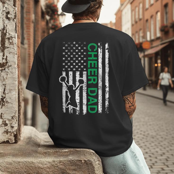 Cheer Dad Flag Green Cheerleading Men's Back Print T-Shirt Cheer Dad Flag Green Cheerleading Men's Back Print T-Shirt