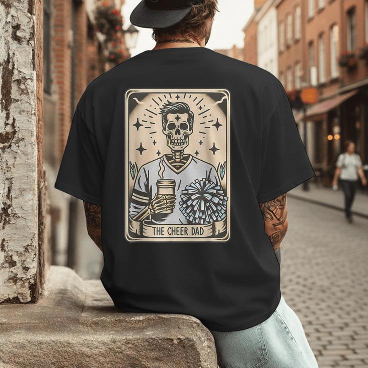 Cheer Dad Tarot Card Skeleton Cheerleading Fathers Day Men's Back Print T-Shirt