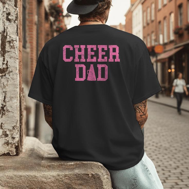 Cheer Dad Vintage Retro Cheerleading Pink Men's Back Print T-Shirt