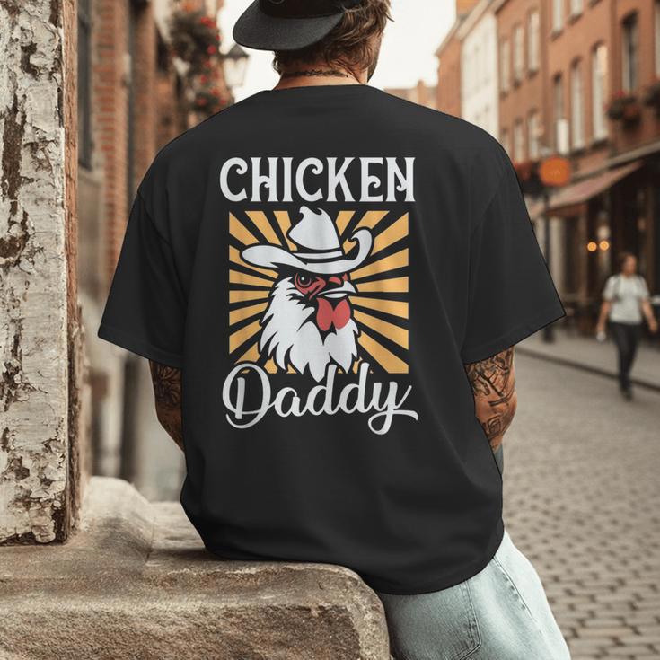Chicken Daddy Vintage Poultry Farmer Fathers Day Men's Back Print T-Shirt