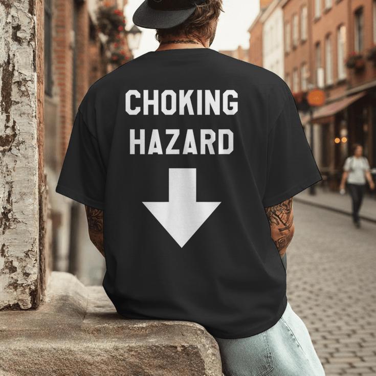 Choking Hazard Adult Dad Joke Men's Back Print T-Shirt