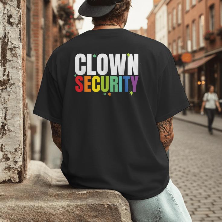 Clown Security Halloween Dad Mom Costume Men's Back Print T-Shirt Clown Security Halloween Dad Mom Costume Men's Back Print T-Shirt