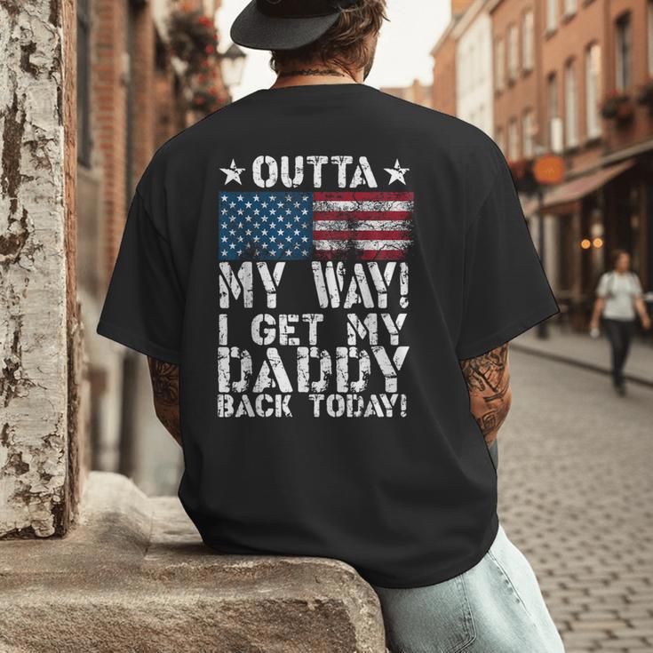 Cool I Get My Daddy Back Today Military Child Small Men's Back Print T-Shirt