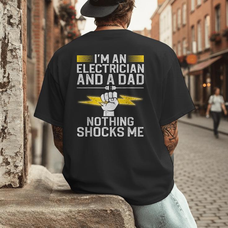Cool Electrician For Men Dad Professional Electrician Men's Back Print T-Shirt