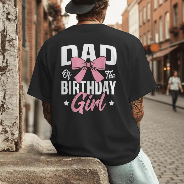 Coquette Pink Bow Men Dad Of The Birthday Girl Men's Back Print T-Shirt