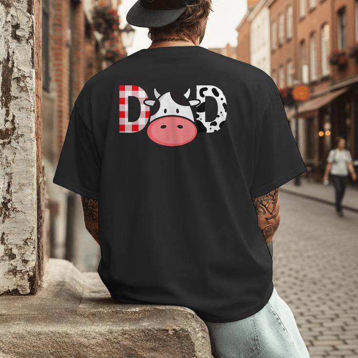 Cow Mom Or Dad Birthday Farm Birthday Party Men's Back Print T-Shirt