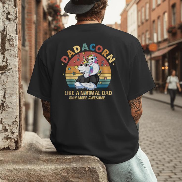 Cute Dadacorn Like A Normal Dad Only More Awesome Daddy Men's Back Print T-Shirt