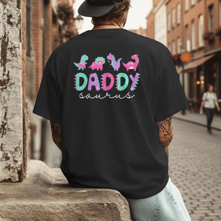 Cute Daddy Saurus Dad Dinosaur Birthday Boy Girl Family Men's Back Print T-Shirt Cute Daddy Saurus Dad Dinosaur Birthday Boy Girl Family Men's Back Print T-Shirt