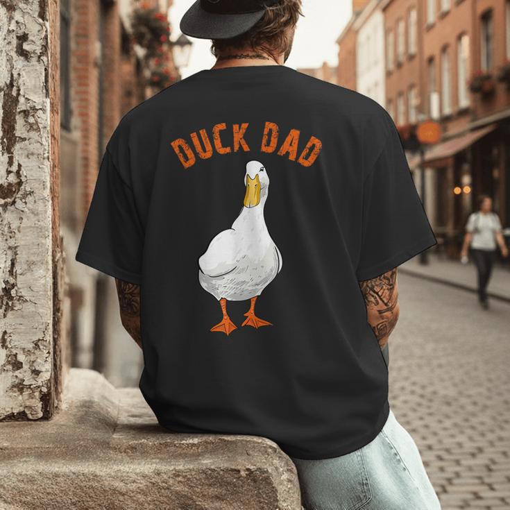 Cute Duck Dad Lover Illustration Duck Owner Men's Back Print T-Shirt