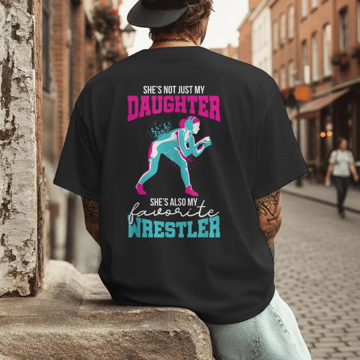 Cute Wrestling Daughter Favorite Wrestler Dad Mom Men's Back Print T-Shirt