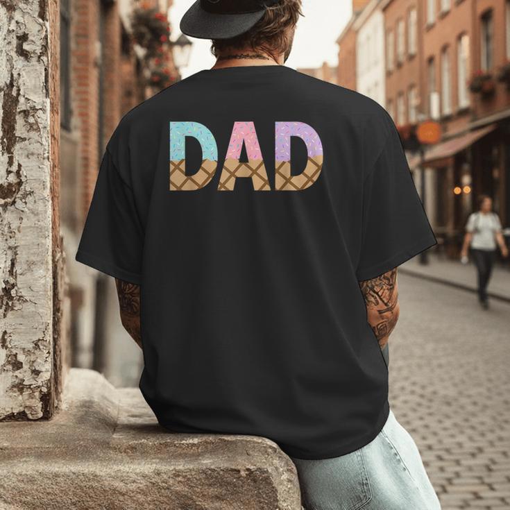 Dad Of 1st First Birthday Girl Ice Cream Men's Back Print T-Shirt
