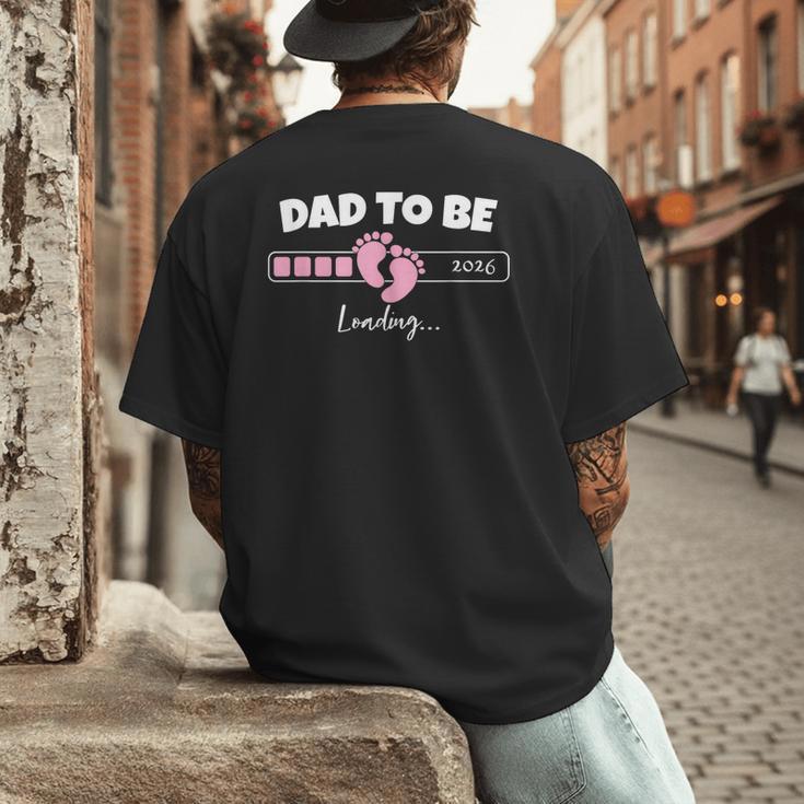 Dad To Be 2026 Loading Pink Little Girl Pregnancy Reveal Men's Back Print T-Shirt