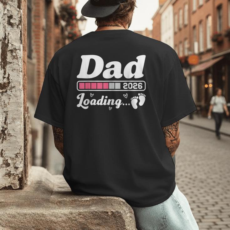 Dad To Be 2026 Loading Pink Pregnancy Reveal New Dad Daddy Men's Back Print T-Shirt