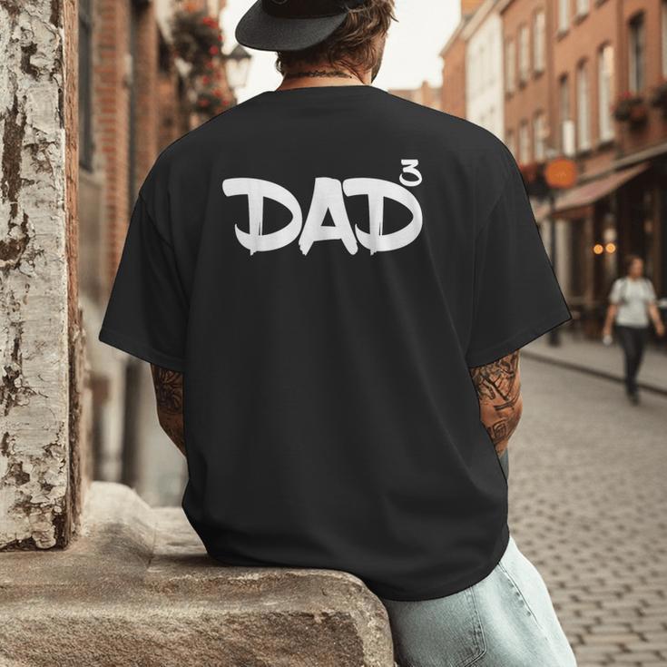 Dad 3 Kids 3rd Pregnancy Announcement Third Baby Tshirt Men's Back Print T-Shirt