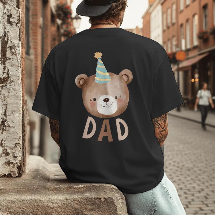 Dad Bear 1st Birthday Beary First Birthday Matching Family Men's Back Print T-Shirt