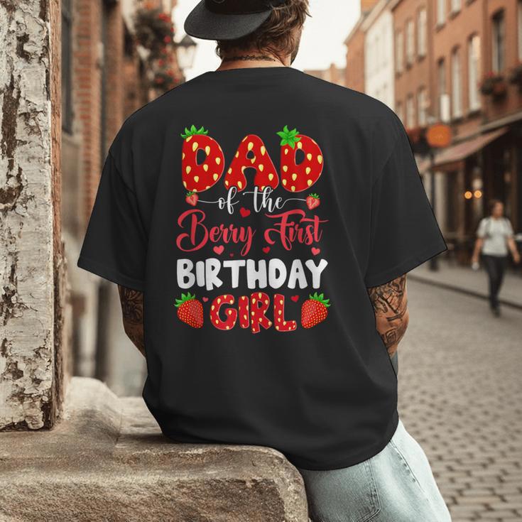 Dad Of The Berry First Birthday Of Girl Strawberry Men's Back Print T-Shirt