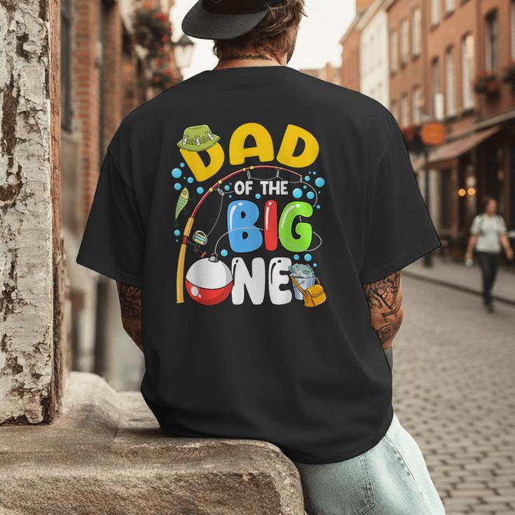 Dad Of The Big One Fishing Birthday Boy Family Party Men's Back Print T-Shirt