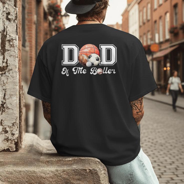 Dad Of The Birthday Boller Born 2 Ball Matching Family Party Men's Back Print T-Shirt