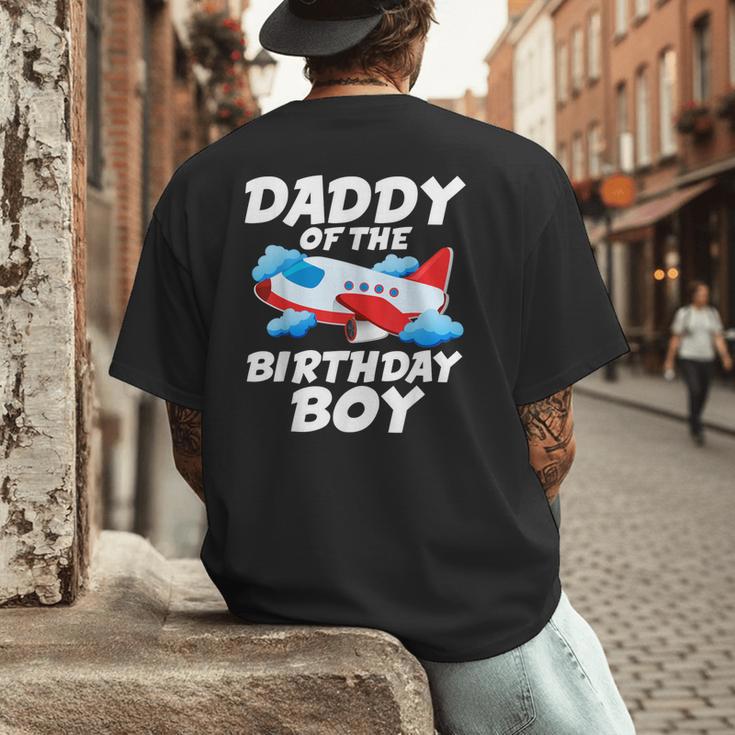 Dad Of The Birthday Boy Airplane Men's Back Print T-Shirt